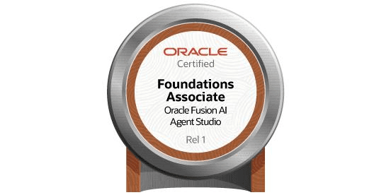 ORACLE Fusion AI Agent Studio, Certified Foundations Associate badge