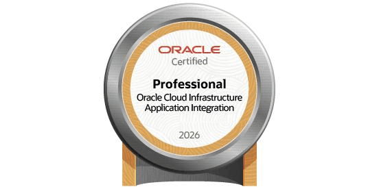 ORACLE Application Integration, OCI 2026 · Certified Professional badge