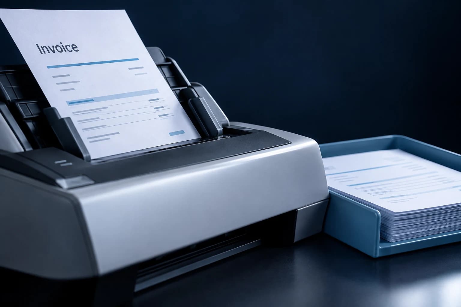 Invoice scanner illustrating automated document processing